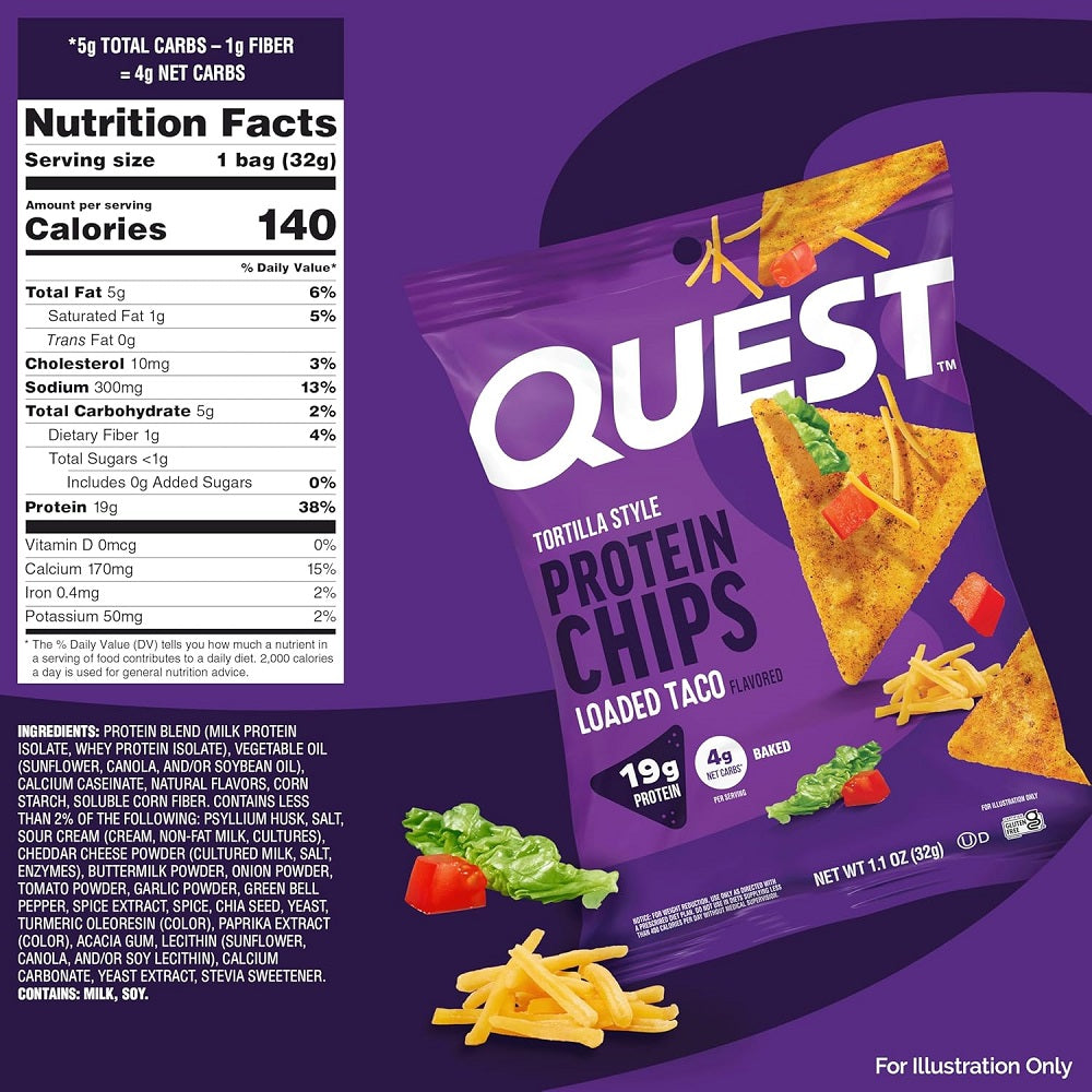 Quest Nutrition Protein Chips Loaded Taco 8 × 32g