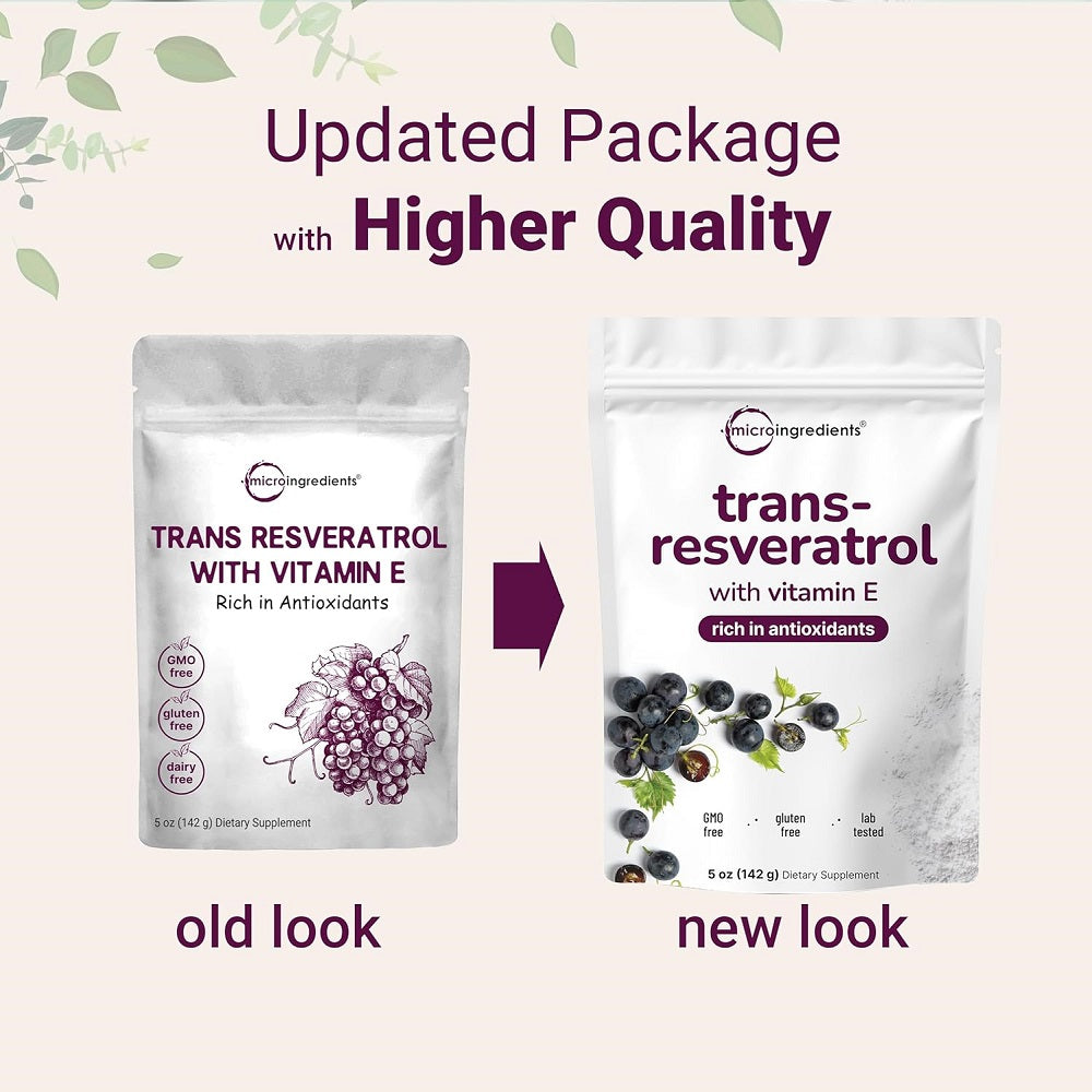Microingredients Trans-Resveratrol with Vitamin E Powder 142g
