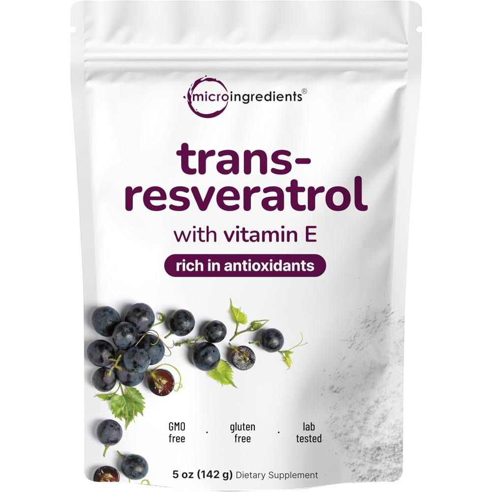 Microingredients Trans-Resveratrol with Vitamin E Powder 142g