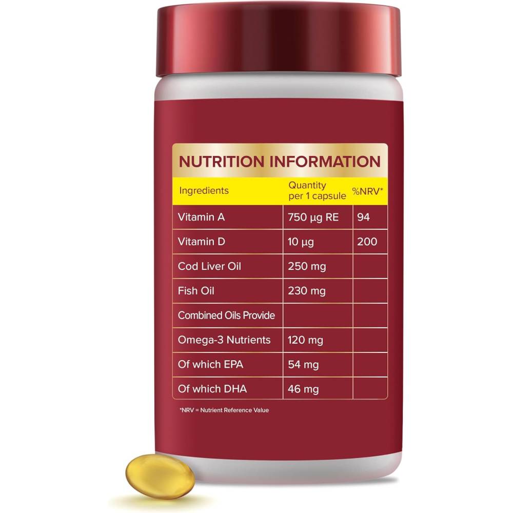 زيت كبد الحوت مع زيت سمك أوميجا 3 120 كبسولة سفن سيز