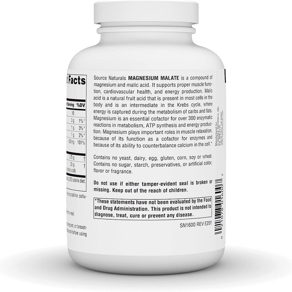 NOW Magnesium Malate 1000 mg 180 Tablets