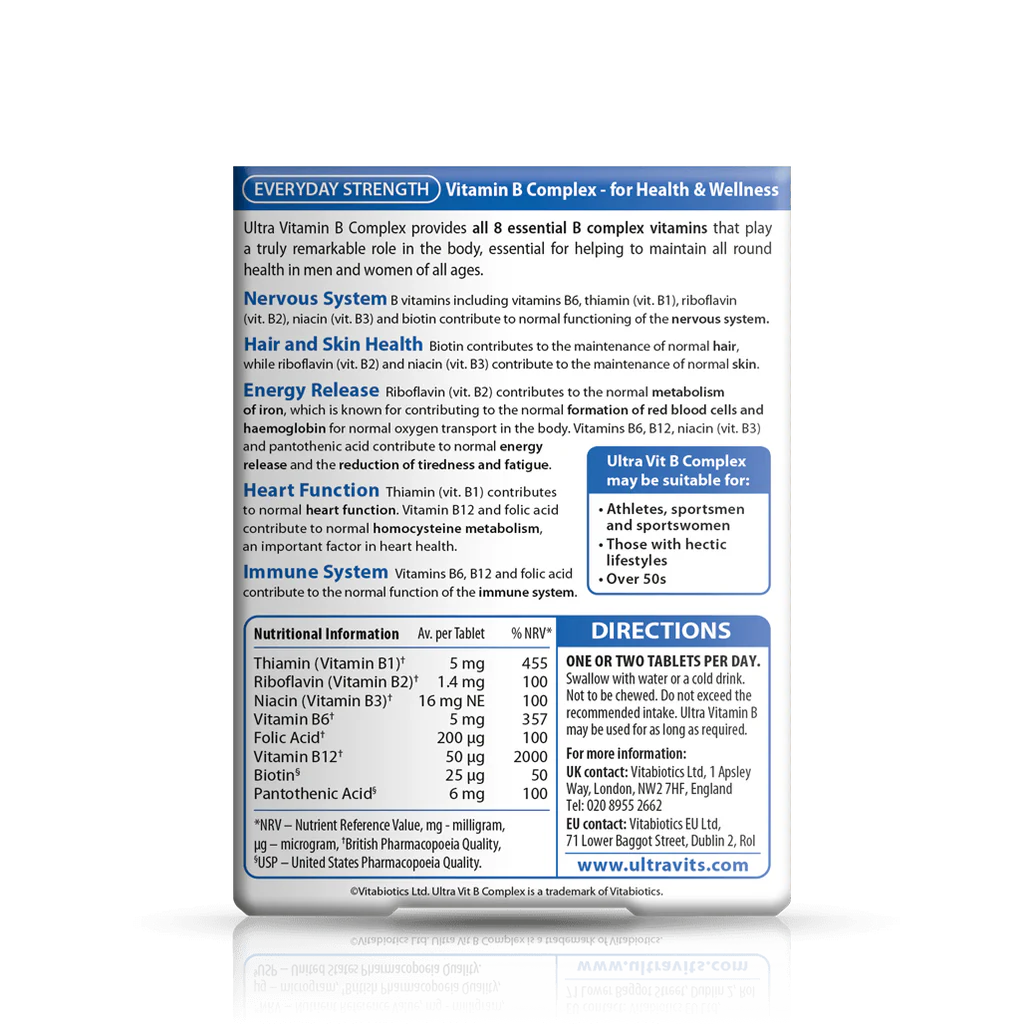 Ultra Vitamin B-Complex by Vitabiotics – 60 Tablets  