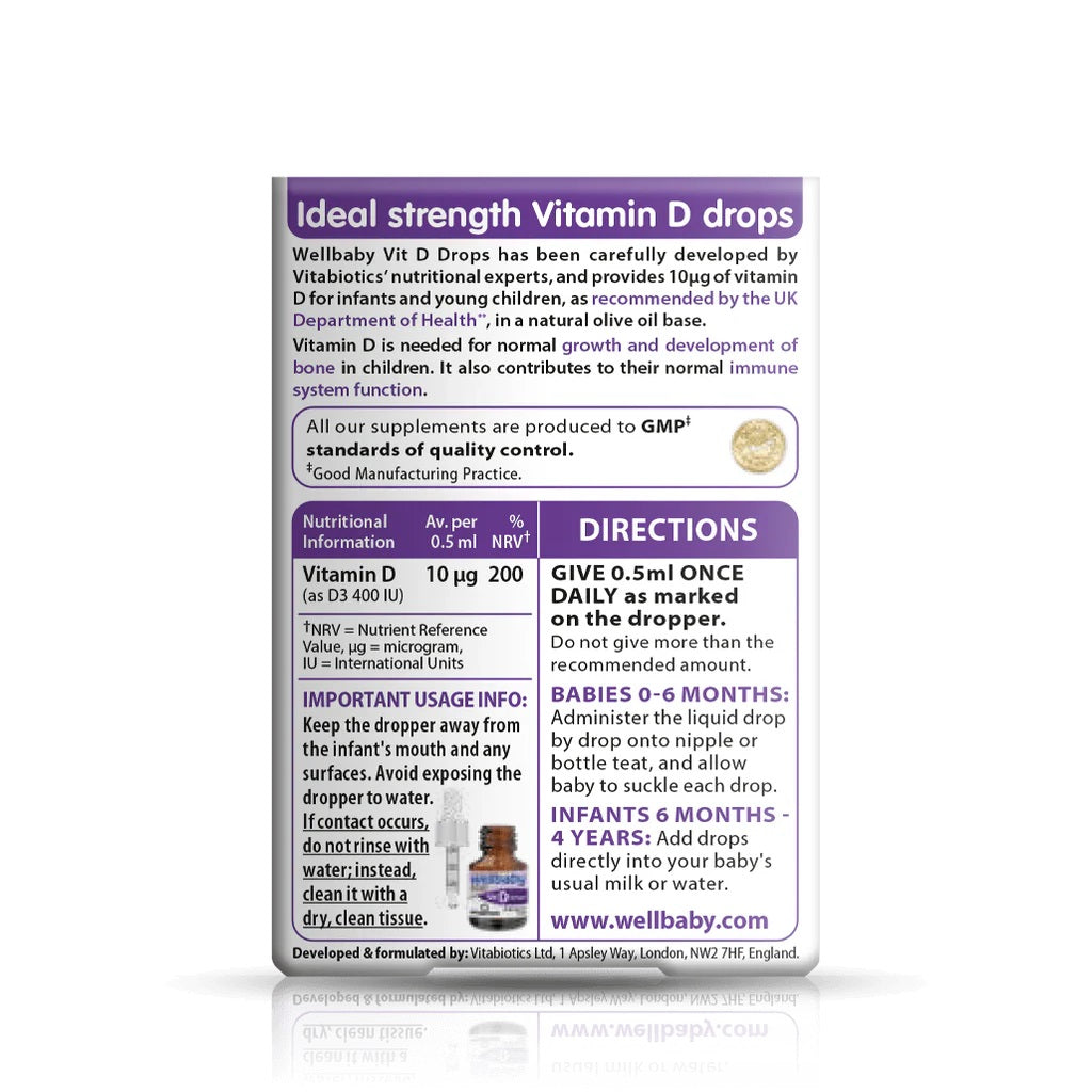 Wellbaby Vitamin D Drops 30ml by Vitabiotics
