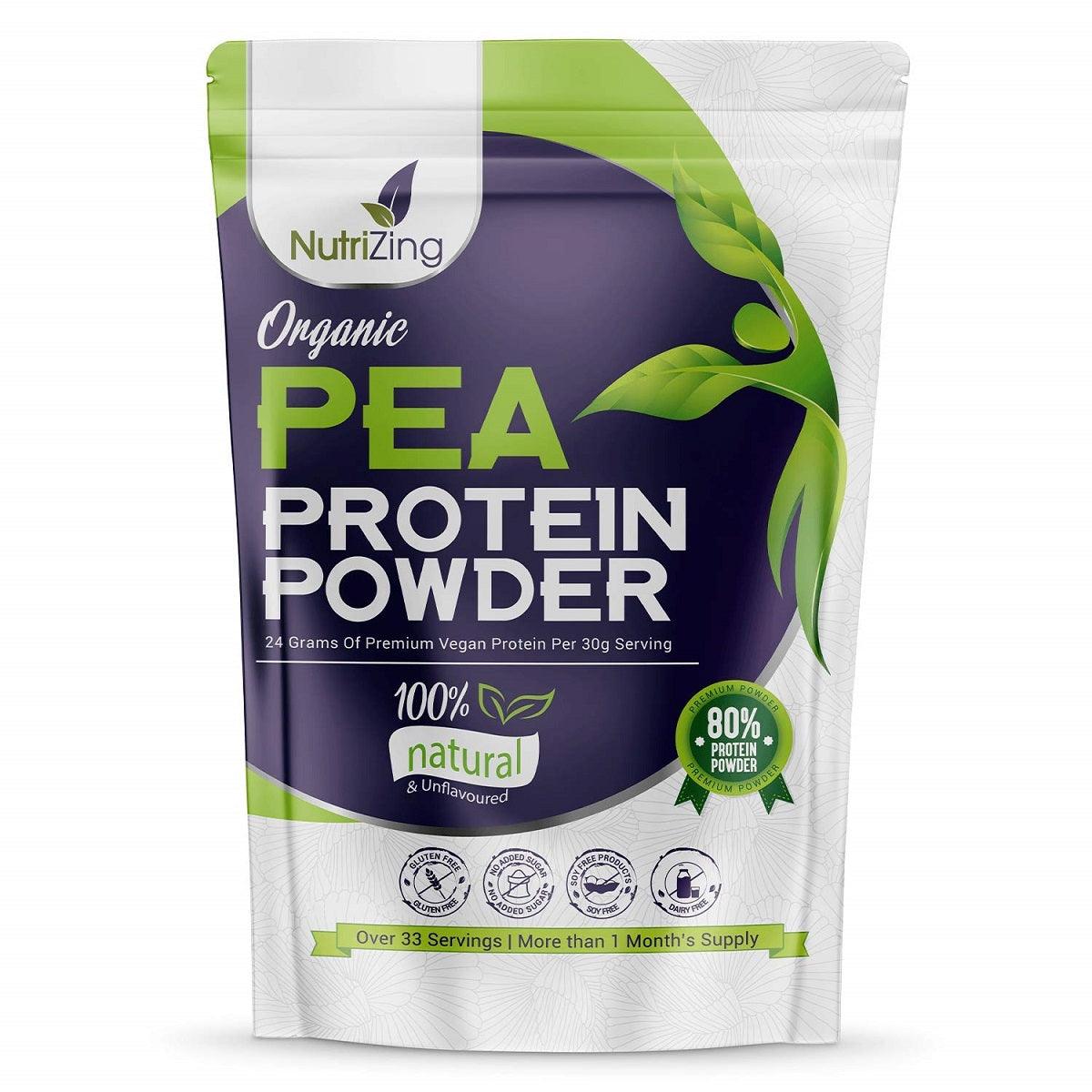 NutriZing Organic & Vegan Pea Protein Powder 1 Kg