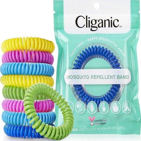 اسورة لليد لإبعاد الحشرات من زيوت طبيعية 10 قطع - Cliganic Mosquito Repellent Bracelets