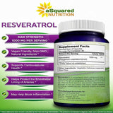 ريسفيراترول 1000مج 180كبسولة - asquared nutrition Resveratrol 1000 Mg 180 Cap