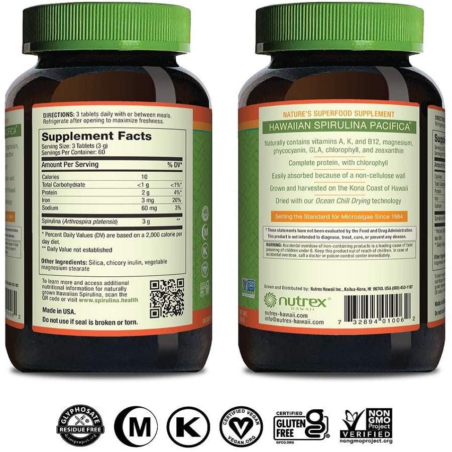 NUTREX HAWAII Spirulina-1000 mg 180 Tablets