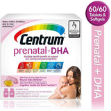 سنتروم مع الاوميجا اثناء الحمل والرضاعة 120 قرص وكبسولة - Centrum Prenatal+DHA Combo 120 Count