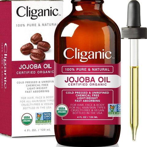 زيت الجوجوبا العضوي الخام 120 مل - Cliganic Certified Organic Jojoba Oil 120ml