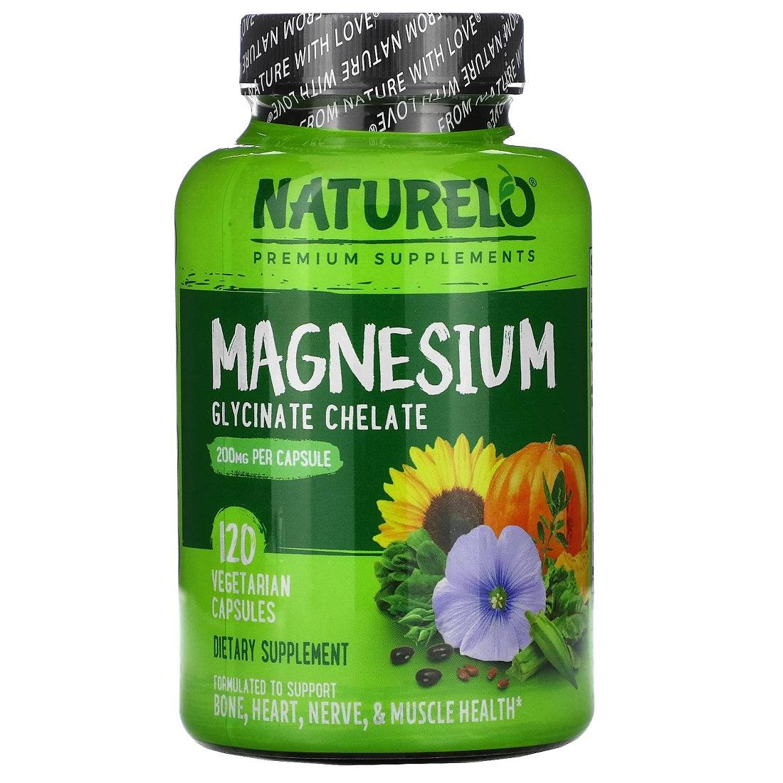 مغنيسيوم جليسينات 120 كبسولة - NATURELO Magnesium Glycinate 120 Capsules