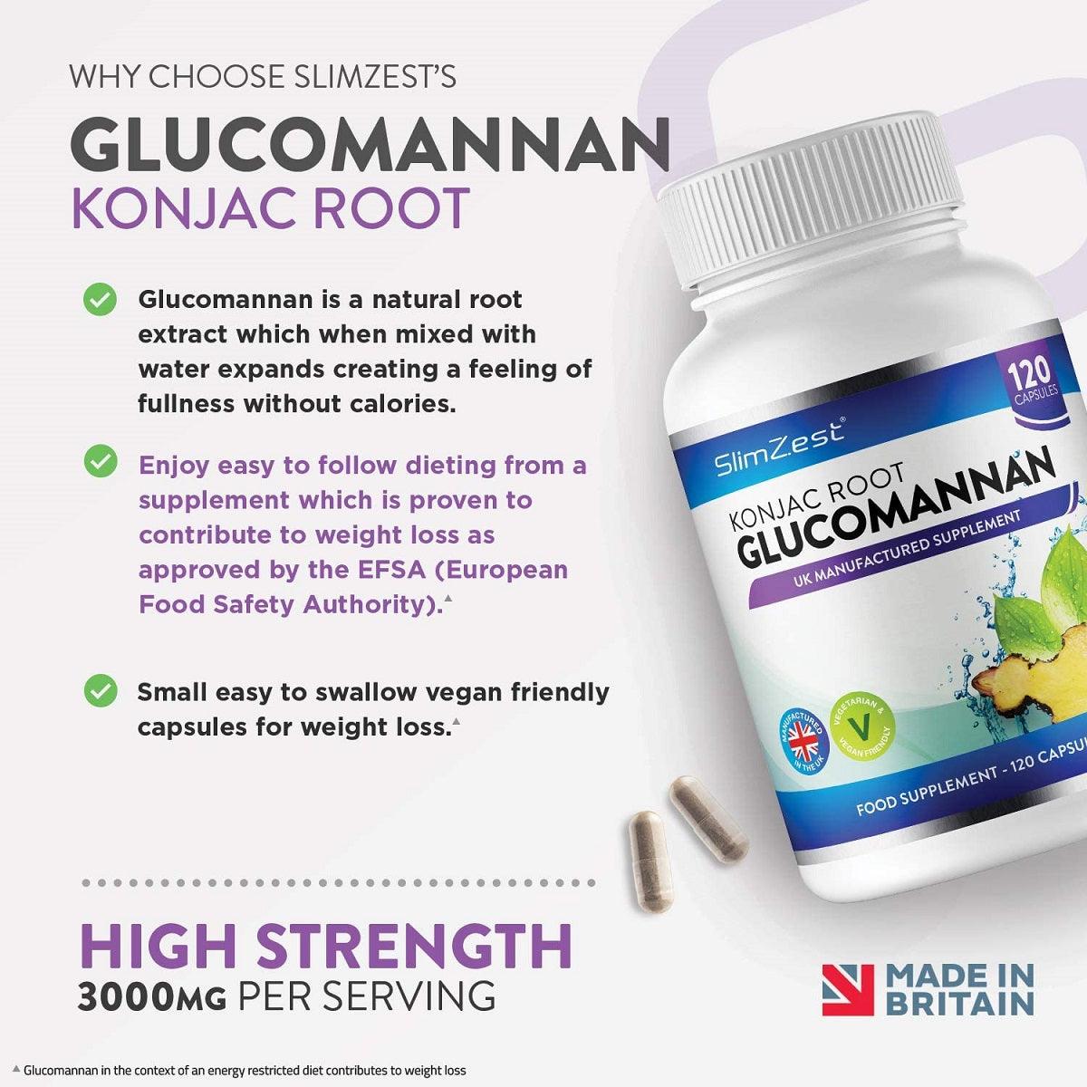 SlimZest Glucomannan Konjac Root 120 Cap