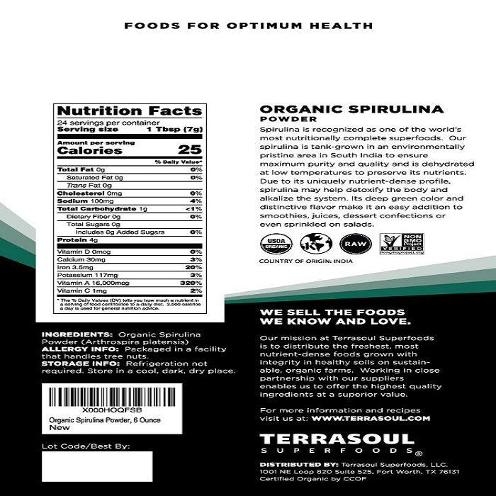 Terrasoul Superfoods Organic Spirulina Powder 170 gm