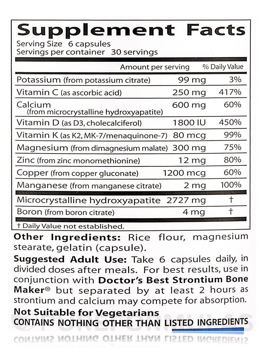 Doctor's Best Calcium Bone Maker Complex 180 Capsules