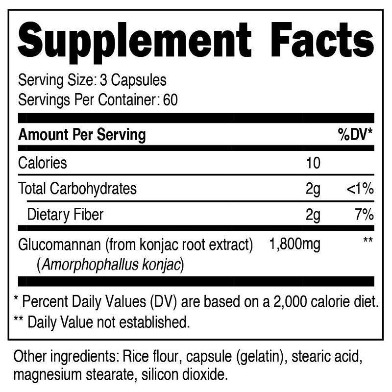 Nutricost Glucomannan 1,800mg Per Serving, 180 Capsules