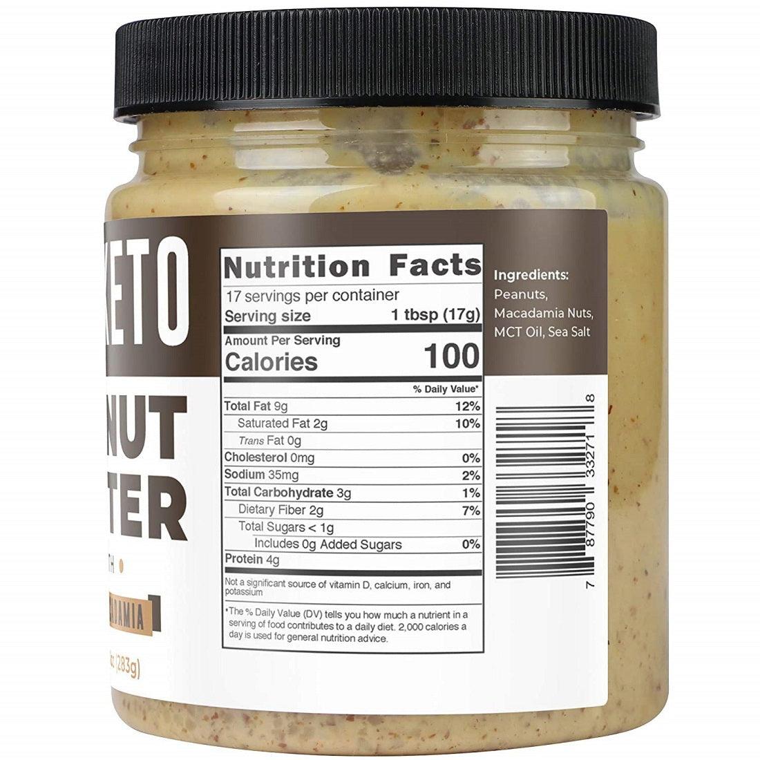 Left Coast Keto Peanut Butter with Macadamia and MCT Oil 10oz