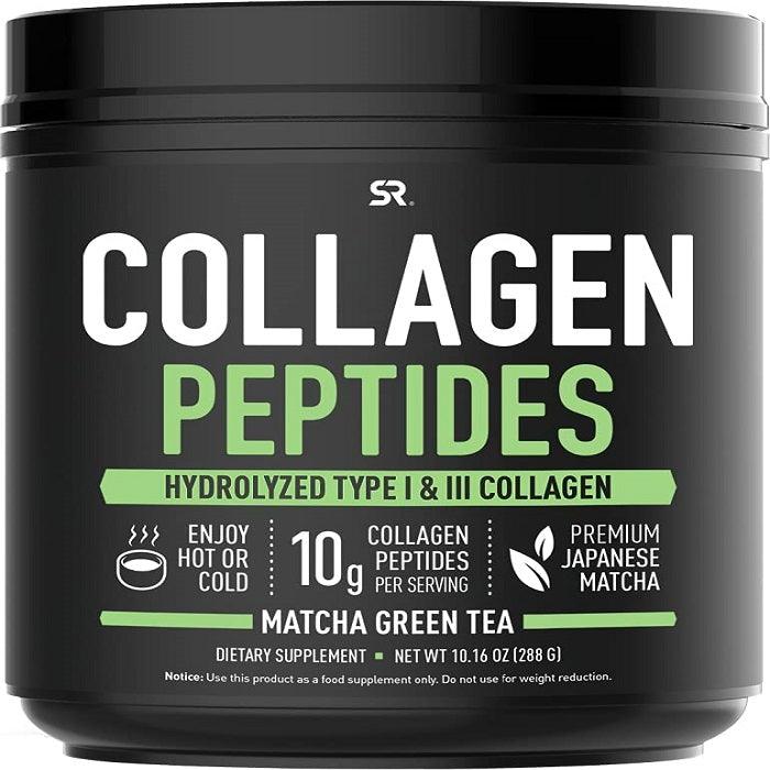 Sports Research Collagen Peptides Powder with Organic Matcha Green Tea