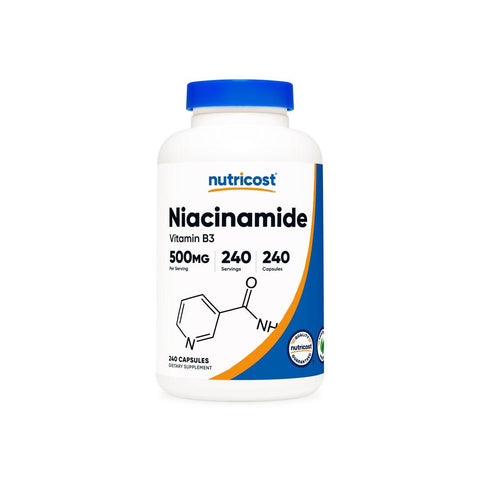 فيتامين ب3 نياسيناميد 240 كبسولة - Nutricost (Vitamin B3) Niacinamide 500mg, 240 Capsules