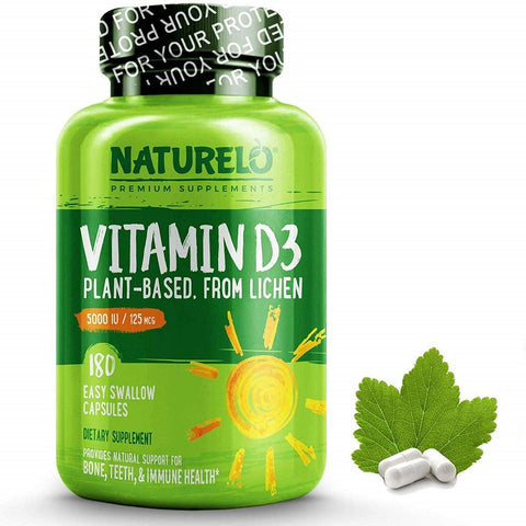 فيتامين د3 النباتي 5000 وحدة 180 كبسولة - Naturelo Vitamin D3 - 5000 IU 180 Caps