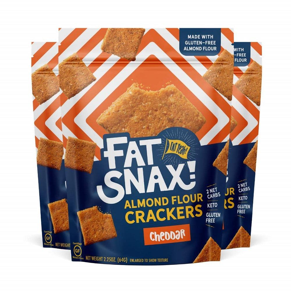 Fat Snax Almond Flour Crackers (Cheddar, 3-Pack)