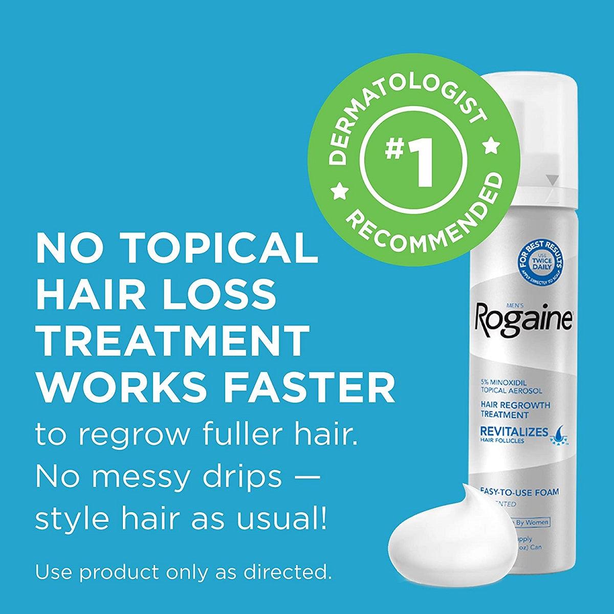 Rogaine 5% Minoxidil Foam for Men 1 Month