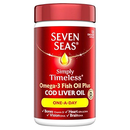 اوميجا 3 مع زيت كبد الحوت سفن سيز-Seven Seas Omega-3 Fish Oil Plus Cod Liver Oil One-a-Day - UK2Gulf.com