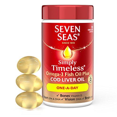 اوميجا 3 مع زيت كبد الحوت سفن سيز-Seven Seas Omega-3 Fish Oil Plus Cod Liver Oil One-a-Day - UK2Gulf.com