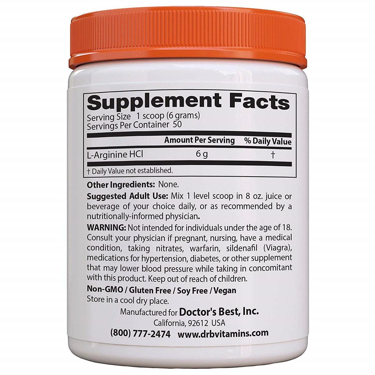 Doctor's Best L-Arginine Powder, 300 g