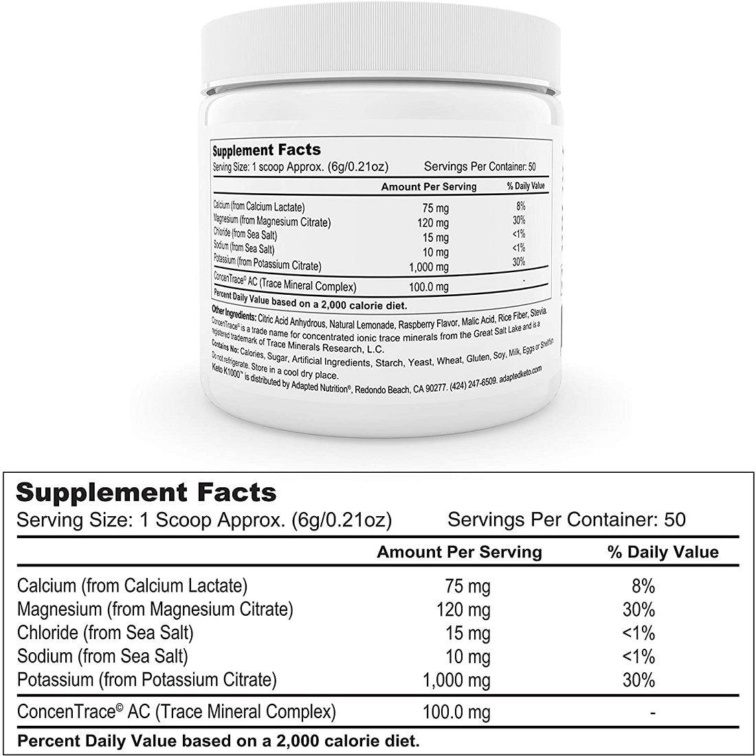 Keto K1000 Electrolyte Powder 50 Servings