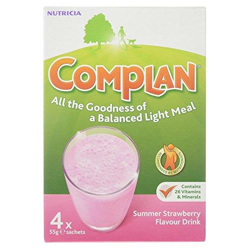 كومبلان بديل الوجبة كومبلان سومر 4 اكياس 55 جرام-Complan Summer Strawberry Flavour Drink, 4 x 55g - UK2Gulf.com