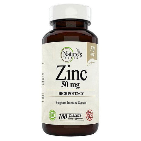 حبوب الزنك 50 مج 100 قرص - Nature’s Potent Zinc 50 mg 100 Tablets