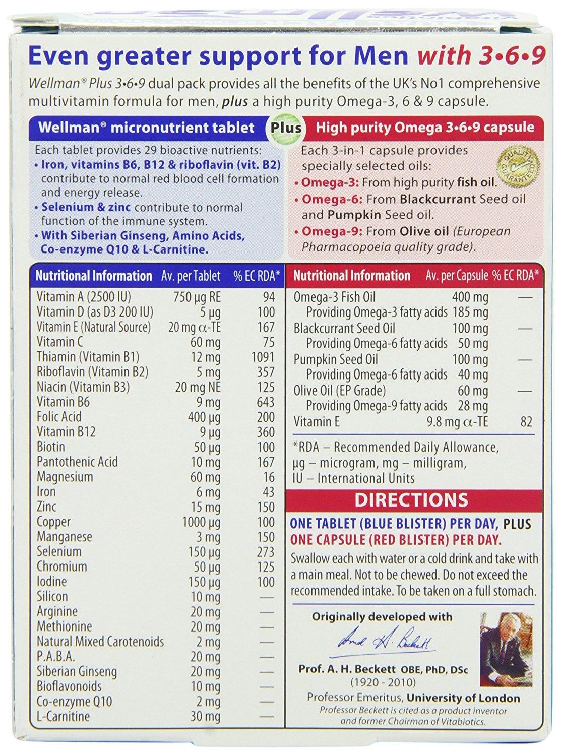 Wellman Plus Omega 56 Tablets/Caps