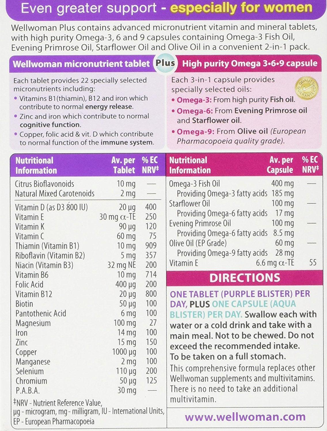 Wellwoman Plus Omega 56 Tablets/Caps 