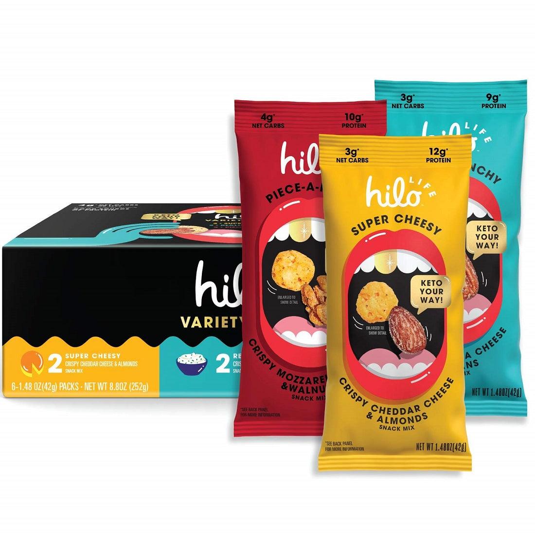 Hilo Life Keto Snack Mix 3 Flavor Variety Pack of 6