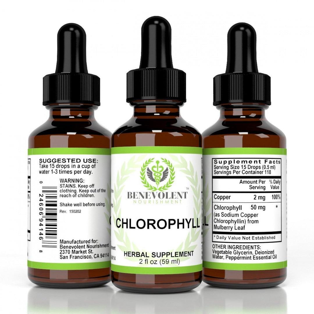 كلوروفيل سائل طبيعي 60 مل - Benevolent Nourishment Chlorophyll Liquid Drops 60 Ml