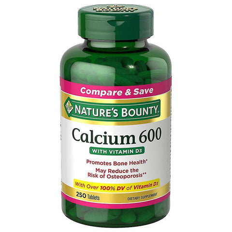كالسيوم 600 مج مع فيتامين د3 250 قرص - Nature's Bounty Calcium With Vitamin D3 250 Tablets