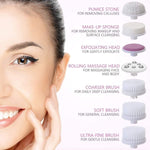 فرشاة تنظيف ومساج للوجه 7*1 - PIXNOR Portable 7-in-1 Facial Brush Cleansing Massager System