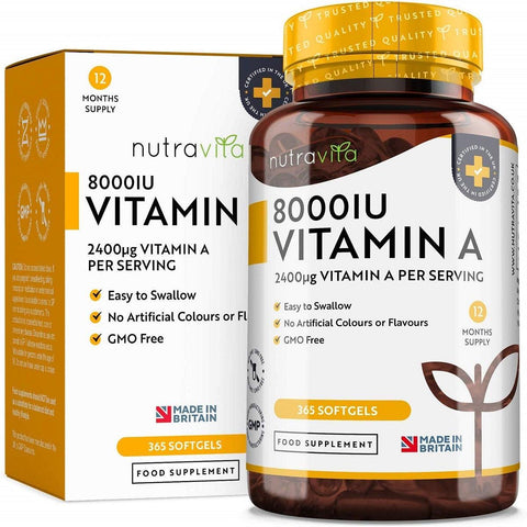 فيتامين أ 8000 وحدة 365 كبسولة - Nutravita Vitamin A 8000IU 365 Softgel