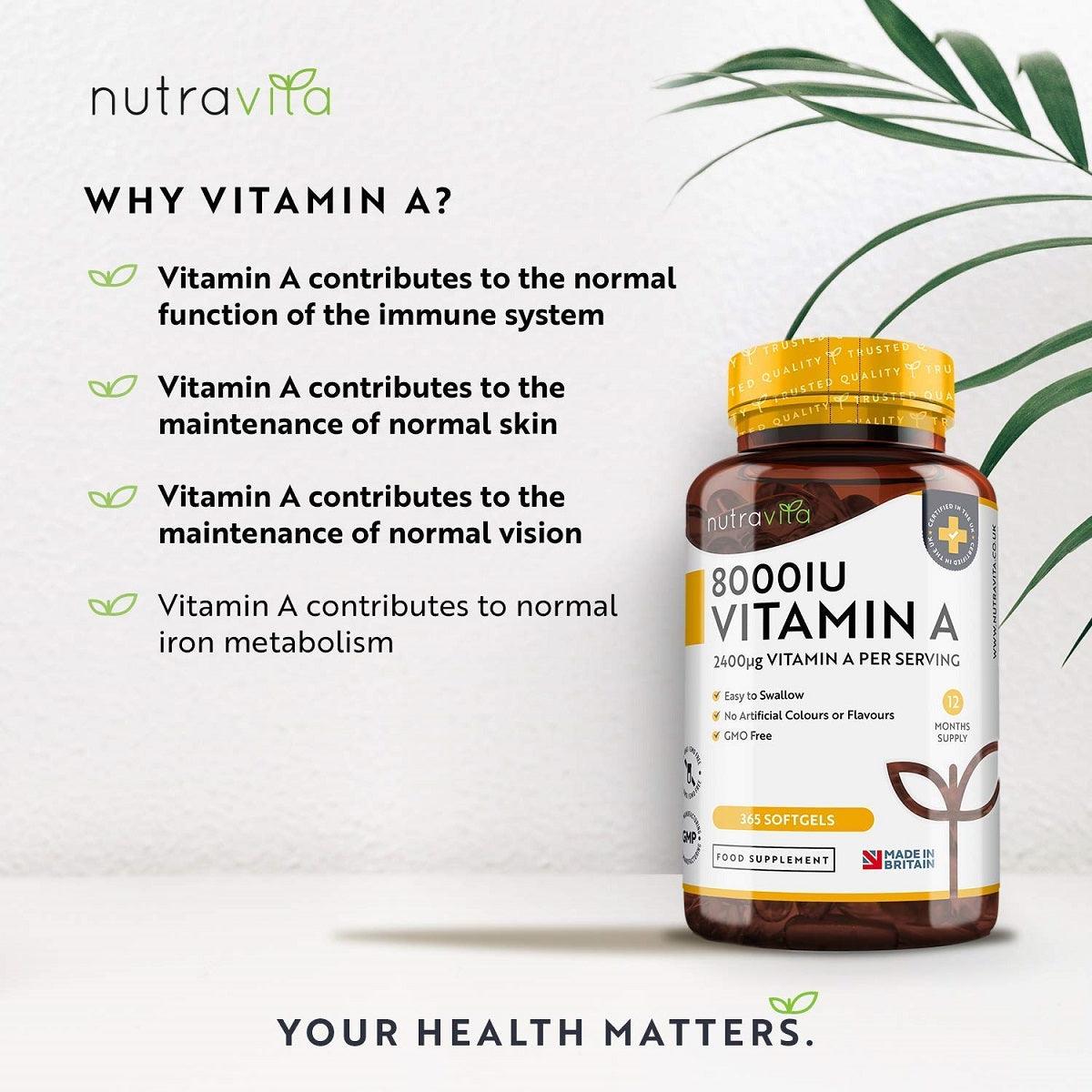 Nutravita Vitamin A 8000IU 365 Softgel