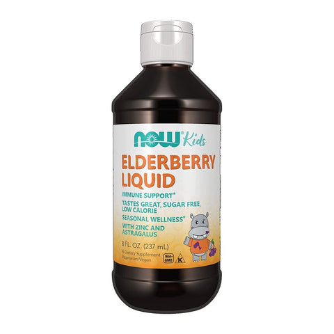 NOW Elderberry Liquid for Kids with Zinc 8 Oz