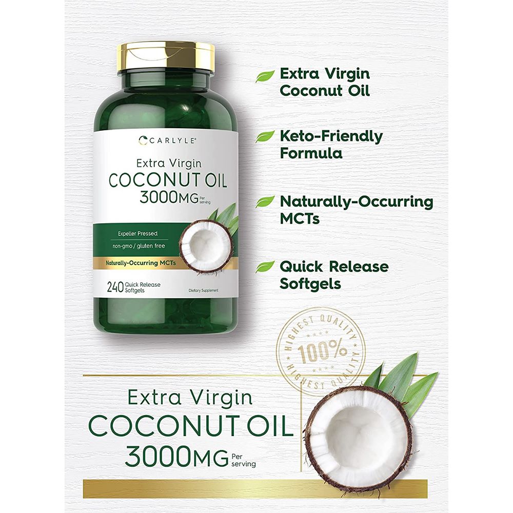 Carlyle Extra Virgin Coconut Oil 240 Capsules