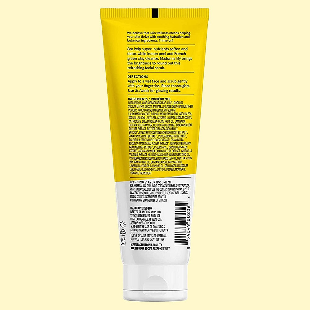 Acure Brightening Facial Scrub - 4 Fl Oz