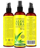 جل الصبار للعناية بالبشرة والشعر-Aloe Vera SPRAY for Body & Hair - 99% ORGANIC - Made in USA - 355ml . - UK2Gulf.com