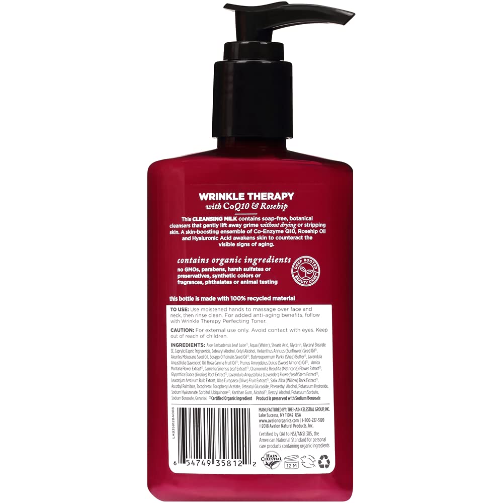 Avalon Organics Wrinkle Therapy Cleansing Milk 8.5 fl oz