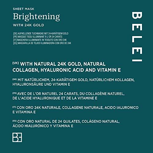 Belei - Brightening Sheet Mask with 24k Gold, Pack of 10