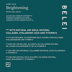 Belei - Brightening Sheet Mask with 24k Gold, Pack of 10 - بيلي ماسك تفتيح الوجه مع جزيئات الذهب
