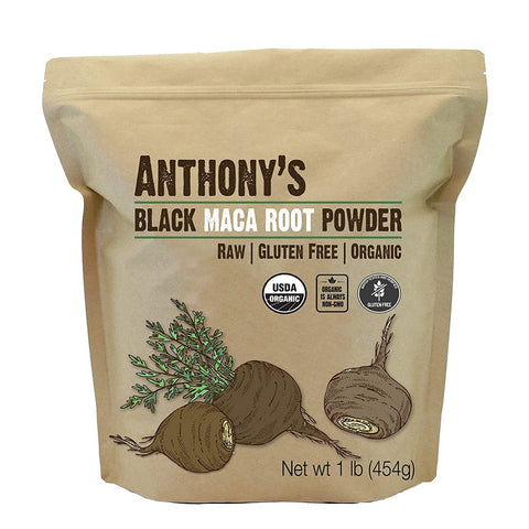 باودر جذور الماكا السوداء العضوية 454 جرام - Anthony's Organic Black Maca Powder 454 gm
