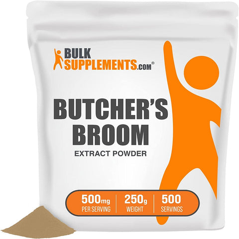 مسحوق السفندر المدبب 250 جرام - BulkSupplements Butcher's Broom Extract Powder 250 Gm