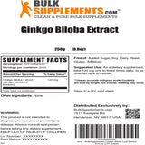 مسحوق نبات جينكو ( الجنكه ) 250 جرام - BulkSupplements Ginkgo Biloba Extract Powder 250 Grams