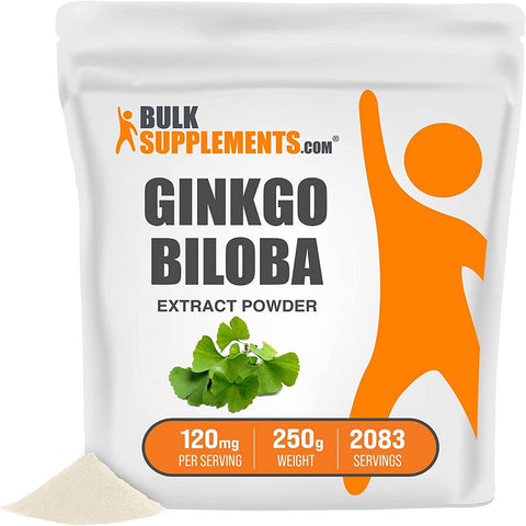 مسحوق نبات جينكو ( الجنكه ) 250 جرام - BulkSupplements Ginkgo Biloba Extract Powder 250 Grams