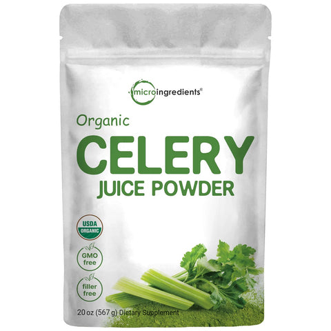 بودرة بذور الكرفس العضوية 567 جم - Microingredients Organic Celery Juice Powder 567 gm